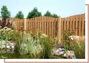 Shadow Box Cedar Fencing with Gap Under Fence