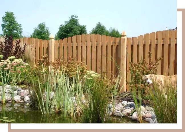 Shadow Box Cedar Fencing with Gap Under Fence