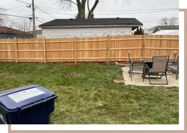 privacy cedar fence in backyard for privacy