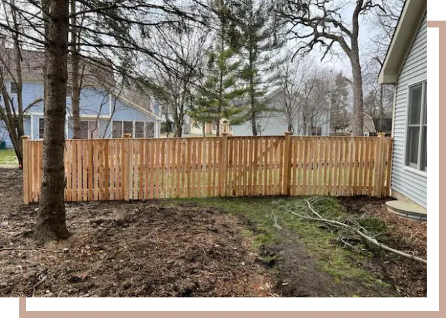 cedar fence in backyard