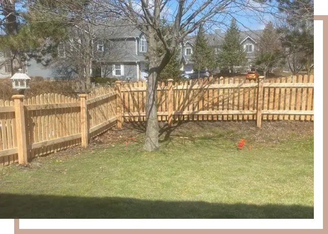 cedar fence wrapping around yard