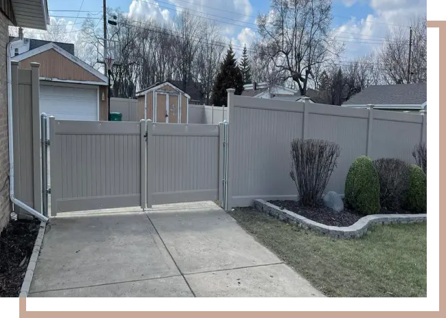 Tan Vinyl Fence Gate