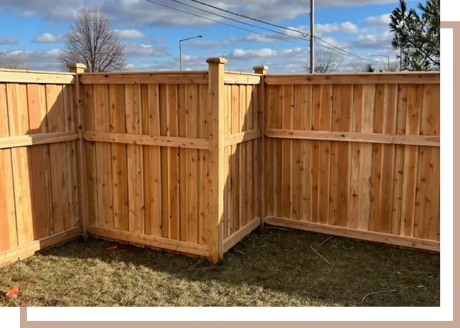 a wooden cedar fence