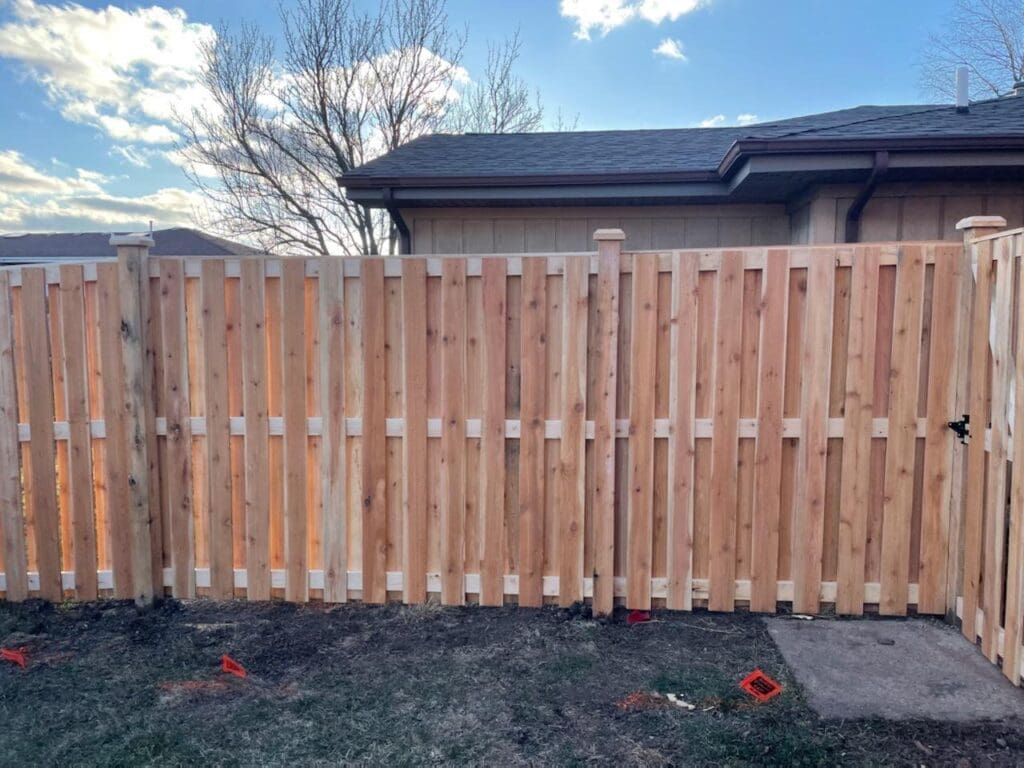 cedar wood shadowbox fence