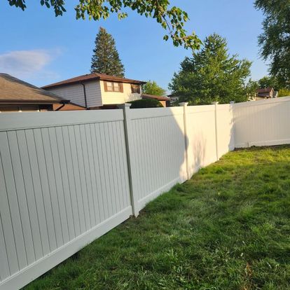 Vinyl Fence in backyard