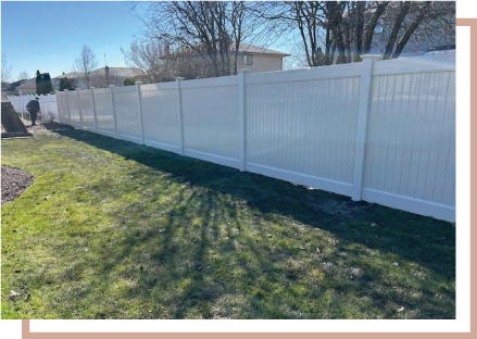 White vinyl fence