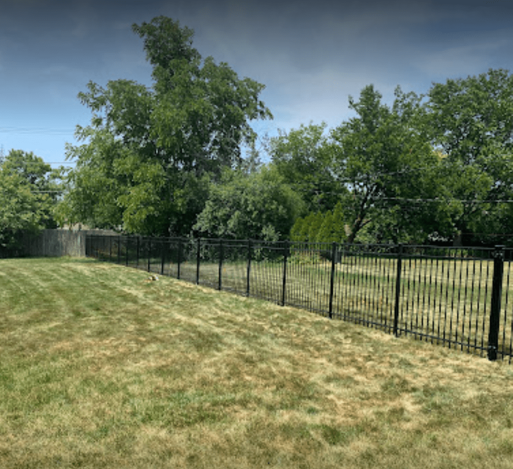 black aluminum fence