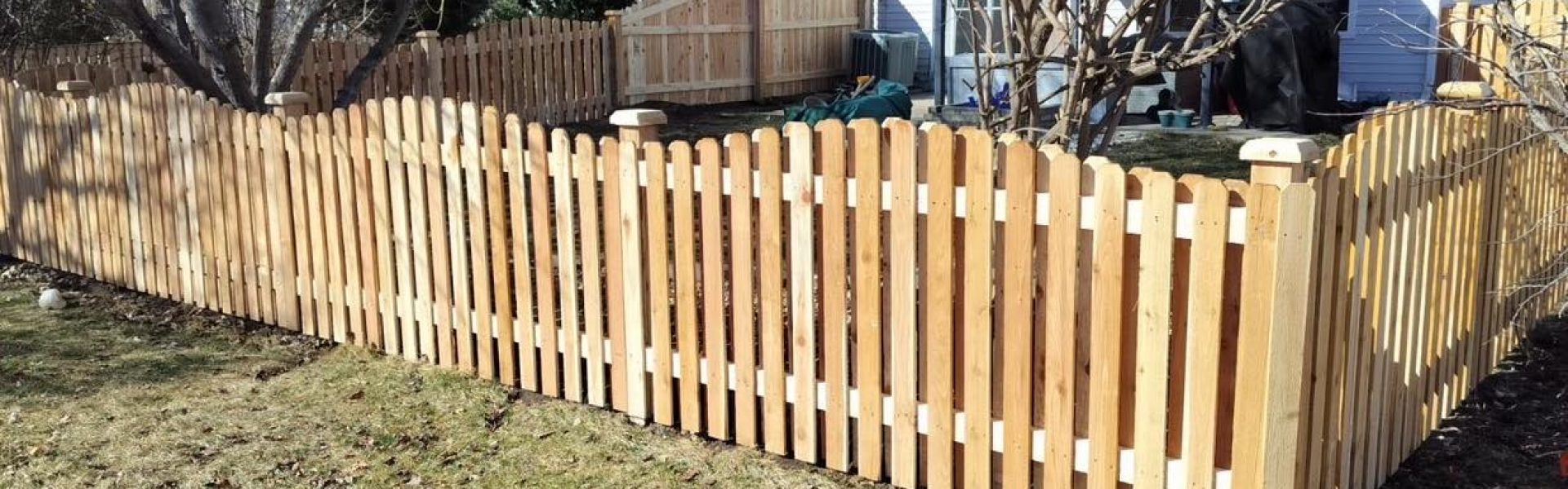 Cedar Fence with Rounded Top
