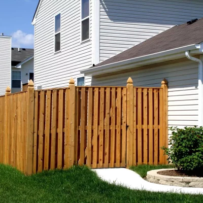 wood fence with gate