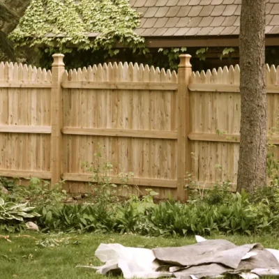 wooden privacy fence
